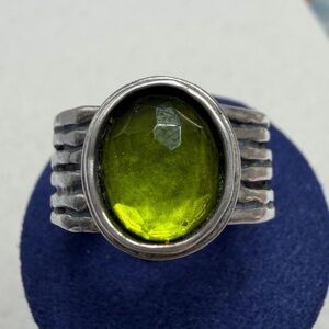 Silpada 925 Sterling Daintree Green Quartz ring size 11